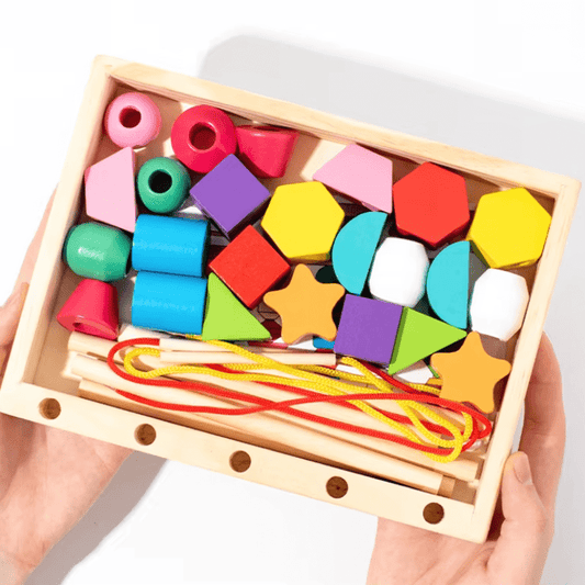 Kit de cuentas de madera Montessori: juego educativo de clasificación y enhebrado