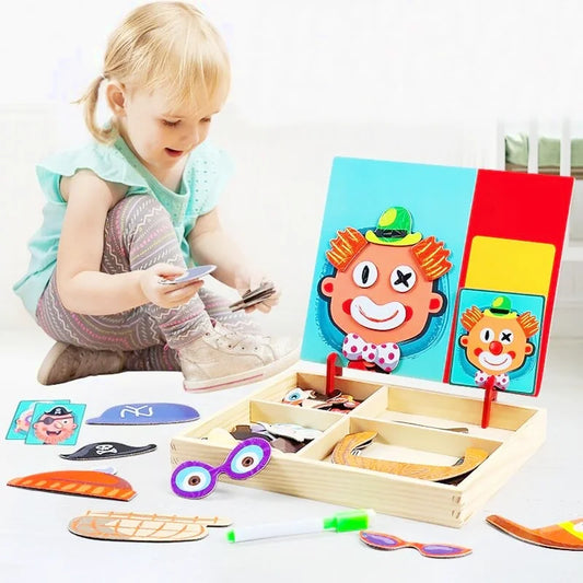 Rompecabezas magnético de madera Montessori