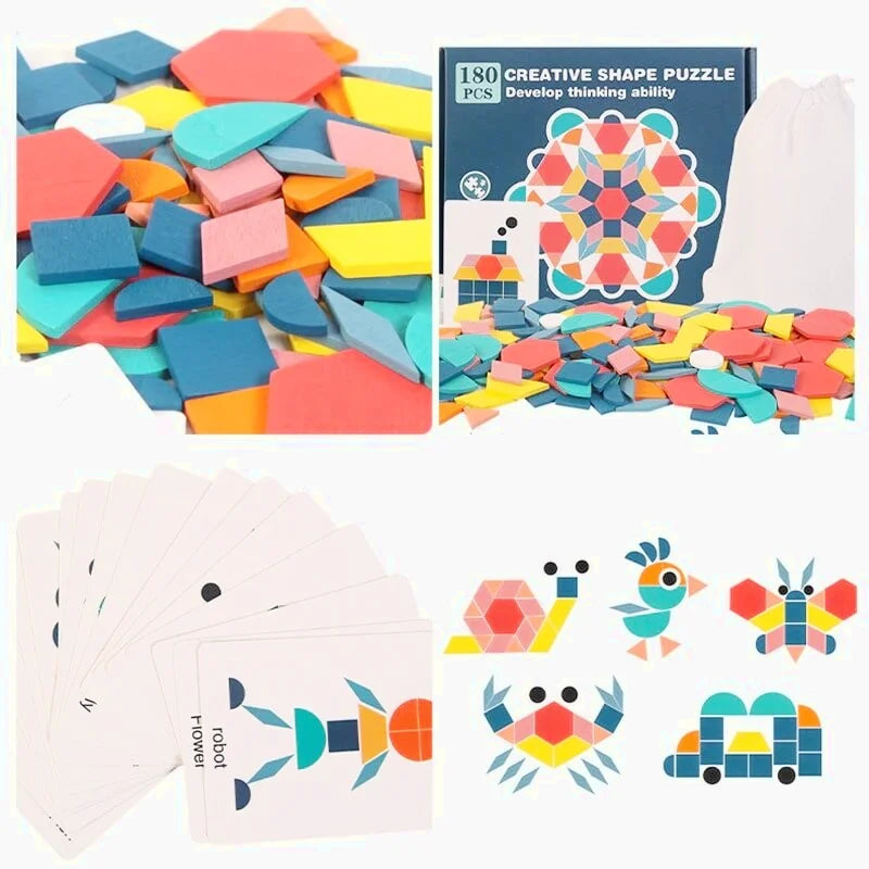 Rompecabezas de formas geométricas - Tangram Montessori